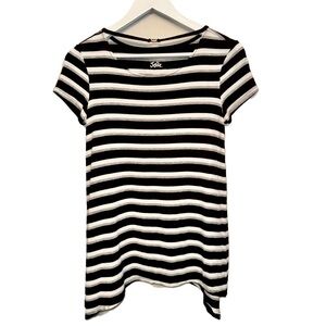 Justice Black and White Asymmetrical Short Sleeve T-Shirt